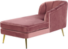 Chaiselongue Samtstoff rosa linksseitig ALLIER Bild 5
