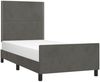 Einzelbettgestell Design für Erwachsene ohne Matratze Dunkelgrau 90x200 cm Samt d4707e Bild 3