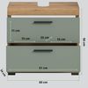furnling Waschbeckenunterschrank Scott 2 Schubladen, Badmöbel, Badschrank, Badunterschrank, 60 cm breit Bild 3