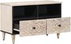 vidaXL TV-Schränk mit Speicher Weiß 70 x 33,5 x 46 cm Massivholz Mango 4018369 Bild 2