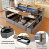 Merax Daybett mit LED Lichtleiste, USB, Typ-C & Bettkasten, Samt (Schlafsofa Sofabett Jugendbett Kinderbett Doppelbett, 1 tlg), Tagesbett 140x200 cm mit hydraulischem Stauraum,Ablagefach,Stauraumbank Bild 4