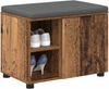 vidaXL Flurbank mit Kissen mit Regal mit Tür Altholz 60 x 38 x 46 cm 891502 Bild 3