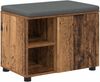vidaXL Flurbank mit Kissen mit Regal mit Tür Altholz 60 x 38 x 46 cm 891502 Bild 2