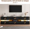 TV-Schrank 160 x 39 x 45 cm in Schwarz, mit Hochglanz-Front, LED-Beleuchtung, 2 Türen und 1 Schublade Bild 3