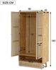 Flieks Kleiderschrank 2-türiger Schrank mit Stange und unterem Flip-Top-Deckel, Rattan Bild 3