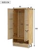 Flieks Kleiderschrank 2-türiger Schrank mit Stange und unterem Flip-Top-Deckel, Rattan Bild 4