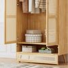 Flieks Kleiderschrank 2-türiger Schrank mit Stange und unterem Flip-Top-Deckel, Rattan Bild 2