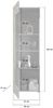 Xonox 'Freno' Vitrine, Holzwerkstoff grau / nox eiche, 60 x 37 x 194 cm Bild 4