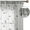 BYSURE Gardine Voile Scheibengardinen modern Wohnzimmer Bistrogardine für Küche, Bad (2 St), Stangendurchzug, transparent, Küchenvorhänge, besticktes Blattmuster, Vorhänge für kleine Fenster Bild 4
