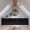 Kommode unter Schräge Rion Schwarz Hochglanz 60x81.6 cm ohne Schräge mit 3 Schubladen Vicco Bild 3
