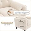 Modernes 2-Sitzer Sofa, bequemes Polstersofa aus Chenille Stoff mit dicken Kissen, gemütliche Couch für Wohnzimmer, Schlafzimmer, kleine Wohnung, Beige Bild 5