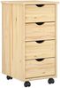 vidaXL Rollschrank Mit Rad Braun 65,5 x 34 x 39 cm Massivholz Kiefer 42032389 Bild 2