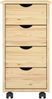 vidaXL Rollschrank Mit Rad Braun 65,5 x 34 x 39 cm Massivholz Kiefer 42032389 Bild 4