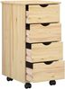 vidaXL Rollschrank Mit Rad Braun 65,5 x 34 x 39 cm Massivholz Kiefer 42032389 Bild 3