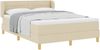 vidaXL Boxspringbett mit Matratze Creme 140 x 190 cm Stoff 3340148 Bild 2