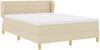vidaXL Boxspringbett mit Matratze Creme 140 x 190 cm Stoff 3340148 Bild 5