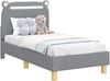 vidaXL Kinderbettgestell mit Kopfteil Hellgrau 70 x 140 cm Stoff 42011204 Bild 2