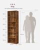 Vasagle Bücherregal, mit 6 Ebenen, Holzspanplatte, vintagebraun, 24 x 60 x 178,5 cm Bild 5