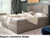 MEBLINI Boxspringbett BOTTI 180x200 cm mit Bettkasten – H4/Dunkelbeige Samt Polsterbett - Gepolstert Doppelbett mit Matratze und Topper - Polsterbett mit Stauraum - Bett mit Kopfteil – Stauraumbett Bild 3