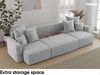 MEBLINI Schlafcouch mit Bettkasten - 312x142x73cm - Hellgrau Cordstoff - DAVE - Ecksofa mit Schlaffunktion - Sofa mit Relaxfunktion und Kopfstützen - Couch U-Form - Eckcouch - Wohnlandschaft Bild 4