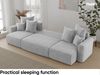 MEBLINI Schlafcouch mit Bettkasten - 312x142x73cm - Hellgrau Cordstoff - DAVE - Ecksofa mit Schlaffunktion - Sofa mit Relaxfunktion und Kopfstützen - Couch U-Form - Eckcouch - Wohnlandschaft Bild 5