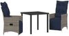 vidaXL Tisch- und Stuhlset mit Kissen 3 pcs Grau PE-Rattan 3379597 Bild 2