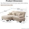Ecksofa aus Chenille in Light Coffee, modular mit Ottomanen und tiefem Sitz,220x145x81 cm Bild 4