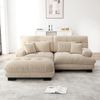 Ecksofa aus Chenille in Light Coffee, modular mit Ottomanen und tiefem Sitz,220x145x81 cm Bild 2