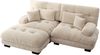 Ecksofa aus Chenille in Light Coffee, modular mit Ottomanen und tiefem Sitz,220x145x81 cm Bild 5