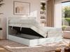 Boxspringbett mit Stauraum TRAVIT KING, Bett mit Gasdruckfedern, Multipocket Matratze H3 und Topper T25, zwei Bettkästen - 140 x 200 cm - Beige Cord Bild 4