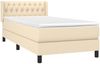 vidaXL Boxspringbett mit Matratze Creme 100x200 cm Stoff 3129934 Bild 3
