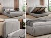 Bett mit Stauraum Polsterbett BENEA CLASSIC, Doppelbett mit Lattenrost Gepolstertes Kopfteil Gasdruckfeder Schlafzimmerbett Multipocket Matratze - 200 x 200 cm - Hellgrau Velvet - ELORI LUX Bild 2