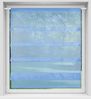 Transparente Bistrogardine Raffoptik mit Stangendurchzug in Voile, schlicht und modern in vielen verschiedenen Farben erhältlich (90 x 110 cm / blau - mittelblau) Bild 4
