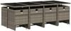 vidaXL 13-teiliges Garten-Ess-Set mit Kissen, grau, Polyrattan 3277752 Bild 3