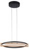 LED-Pendelleuchte MONDO Famera 50 cm, Metall, Schwarz, Holzfarben, 50 x 200 x 50 cm Bild 4