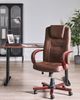 Massagestuhl DIAMOND mit Heizung Echtleder Dunkelbraun Bild 3