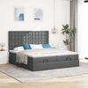 vidaXL Ottoman-Bett mit Matratzen Dunkelgrau 200x200 cm Stoff 3313742 Bild 3