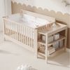 Merax Babybett 3-in-1 Gitterbett 140x70 cm, Massivholz Kinderbett, 1-tlg, 3-fach höhenverstellbar, Beistellbett & Sofa-Modus, mit Wickeltisch Bild 4