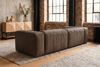 KAWOLA Sofa CELESTE 4-Sitzer Leder dunkelbraun 72 x 114 x 302 cm Bild 4