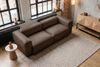 KAWOLA Sofa CELESTE 4-Sitzer Leder dunkelbraun 72 x 114 x 302 cm Bild 5