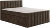 MEBLINI King Boxspringbett VARANO 120x200 cm mit Bettkasten – H4/Braun Samt Polsterbett - Gepolstert Doppelbett mit Matratze und Topper - Polsterbett mit Stauraum - Bett mit Kopfteil – Stauraumbett Bild 2