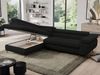 Mks Möbel 'Pedro L-Form' Ecksofa mit Schlaffunktion, verstellbaren Kopfstützen & Bettkasten, Schwarz, Boucle, links Bild 4