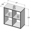 Regal >Wellington< in Weiß - 72.7x72.8x32.9cm (BxHxT) Bild 5