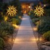 2x LED Solarleuchte, Windrad, Metall gold, Bruchglas, H 92cm Bild 2