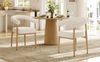 Merax Esszimmerstuhl Gestell aus Metall in Holzoptik Natur, Bezug aus Plüschstoff (Set, 2 St), 2er Set Polsterstühle Armlehnstuhl Küchenstuhl Wohnzimmer Beige Bild 3