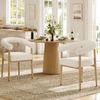 Merax Esszimmerstuhl Gestell aus Metall in Holzoptik Natur, Bezug aus Plüschstoff (Set, 2 St), 2er Set Polsterstühle Armlehnstuhl Küchenstuhl Wohnzimmer Beige Bild 2