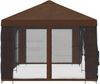 vidaXL Pavillon mit Seitenwänden 6 x 3 m Braun Polyester und Stahl 190 3376030 Bild 4