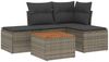 vidaXL 5-tlg. Garten-Sofagarnitur mit Kissen Grau Poly Rattan 3255920 Bild 2