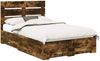 vidaXL Bettrahmen Geräucherte Eiche 135 x 190 cm Holzwerkstoff 3411984 Bild 2