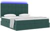 vidaXL LED-Speicherbett mit Matratze Dunkelgrün 200 x 200 cm Samt 3372890 Bild 3